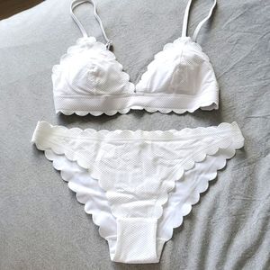 HM white scallop bikini xs